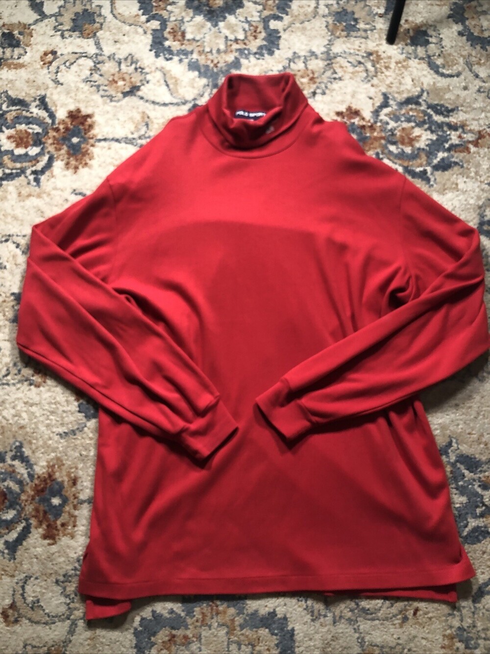 Vintage Polo Sport Ralph Lauren Shirt Men XL Red Turtle Neck Y2K